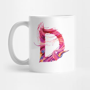 Colorful Painted Initial Letter D Mug